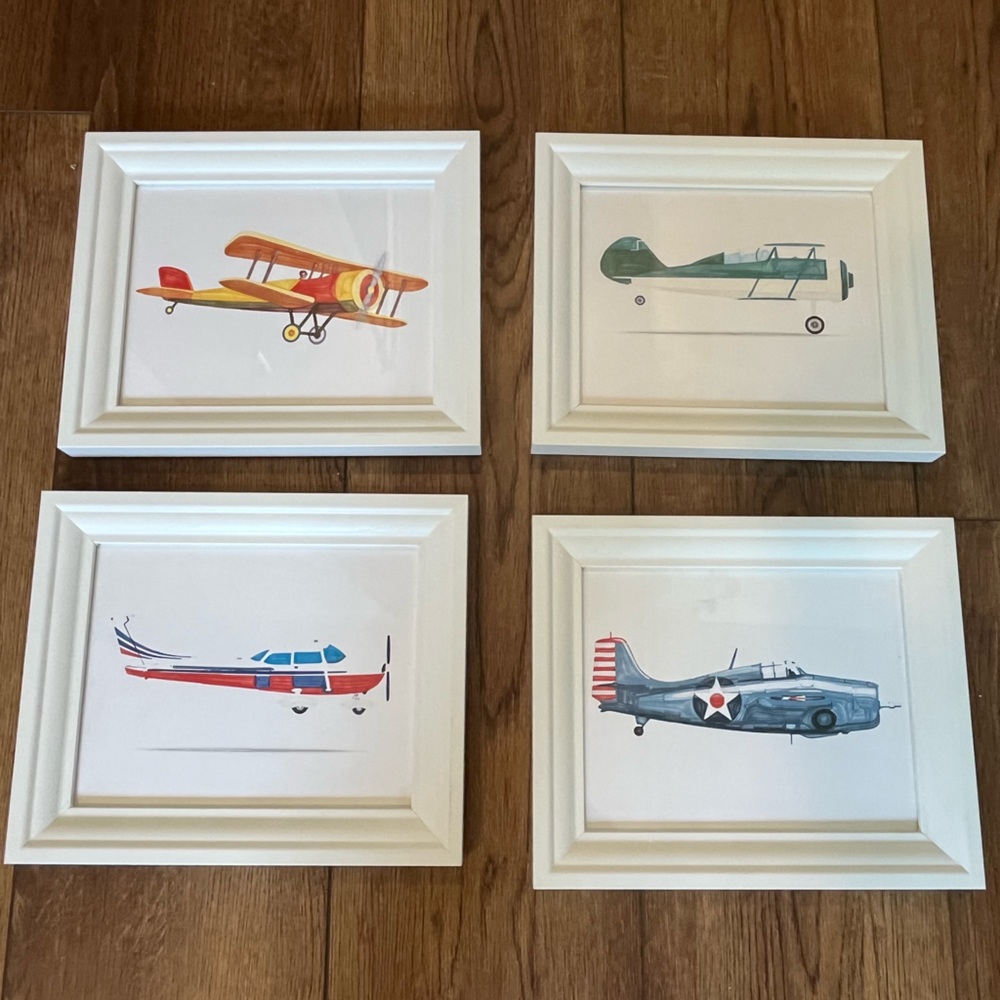 Water Color Framed Airplane Art Prints